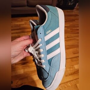 Adidas suede Nora shoes. Lightly used. Light blue 12.